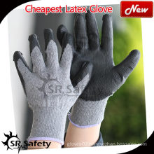 SRSAFETY 10 gauge polycotton liner coated latex on palm,crinkle finish/latex coated work gloves/grey latex work gloves